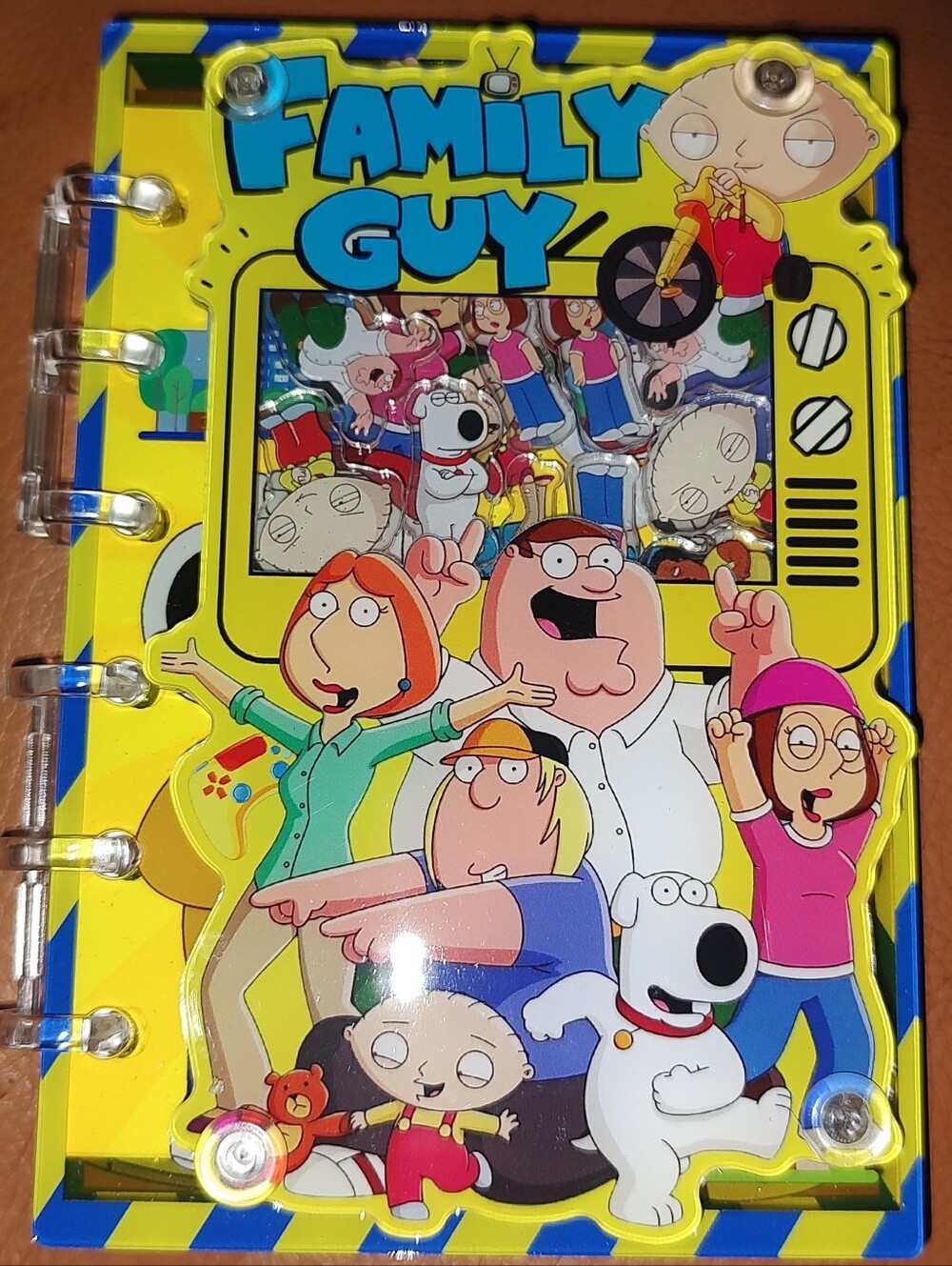 New! A7 Family Guy Acrylic Shaker Notebook With Paper